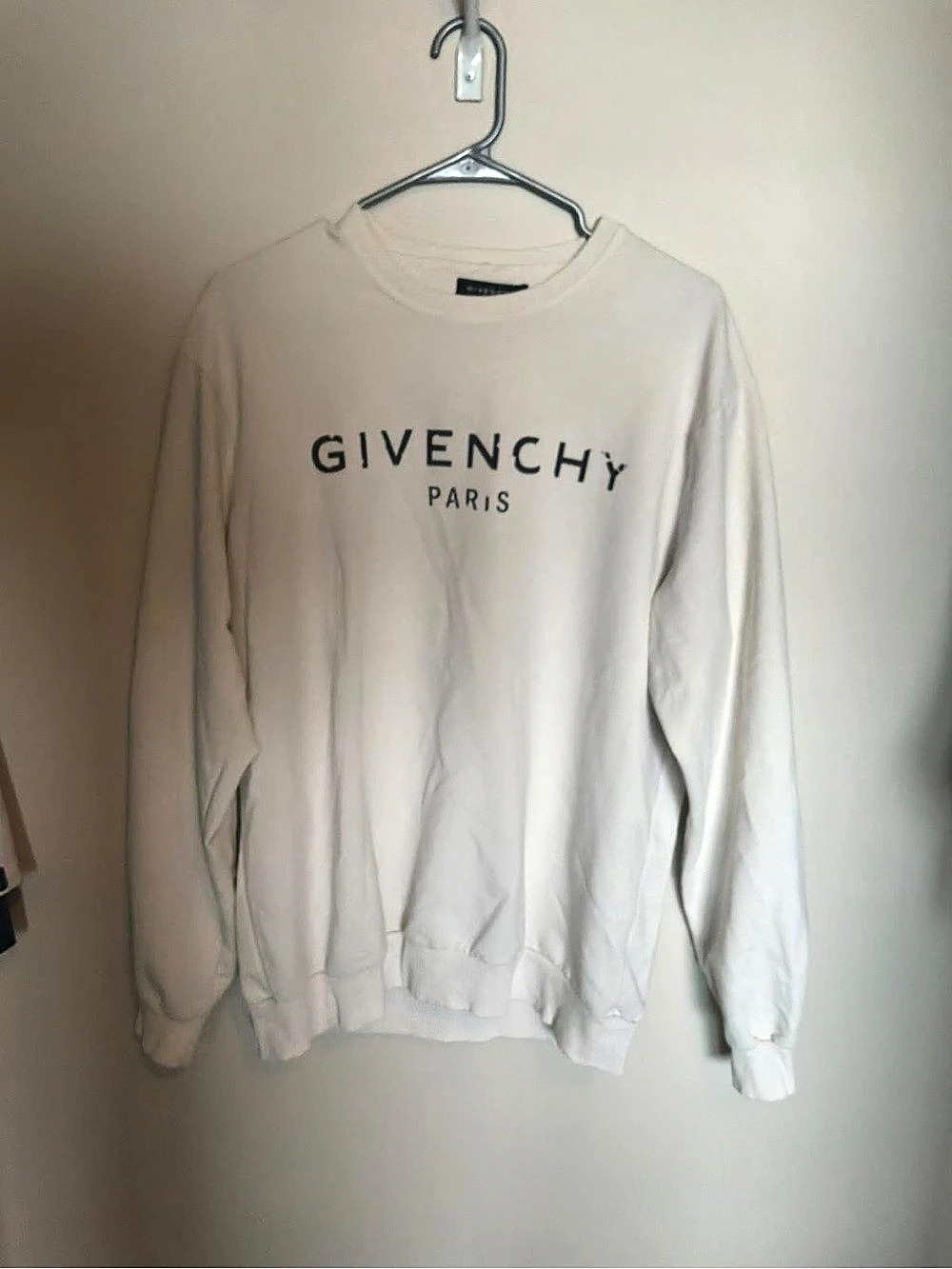 Givenchy Paris Distressed Logo Sweatshirt White